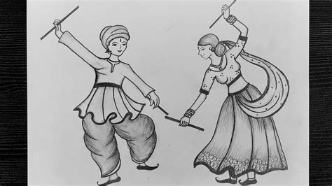 Girl Drawing Sketches, Girl Sketch, Male Sketch, Garba Dance, Navratri ...