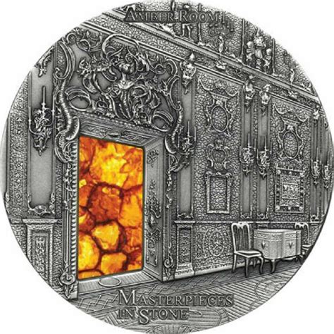 Серебряная монета Фиджи "Янтарная комната" 2015 г.в., 93.3 г чистого ...