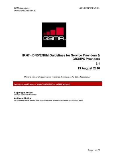 Ir Dns Enum Guidelines For Service Providers Grx Gsma