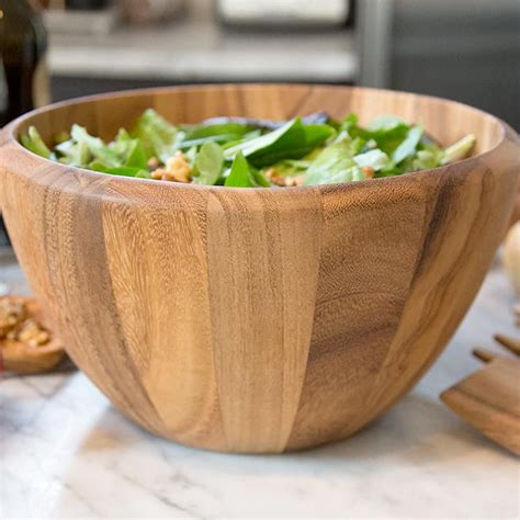 Salad Bowl Extra Large - Acacia Wood, 12 x 7-in - The Gourmet Warehouse