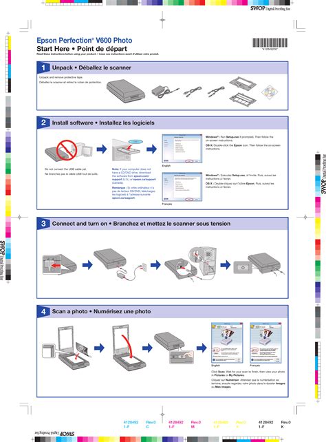 Epson Perfection V600 Photo Scanner Start Here Guide