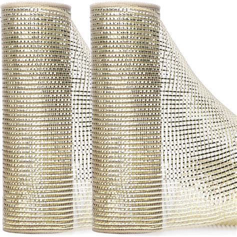 Amazon Ribbli Rolls Champagne Gold Metallic Mesh Ribbon