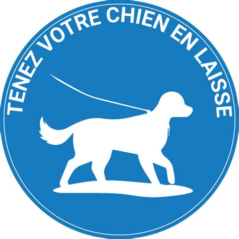 Pictogramme Les Chiens Doivent Tre Tenus En Laisse