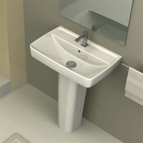 Rectangular White Ceramic Pedestal Sink | Pedestal sink, Bathroom sink ...