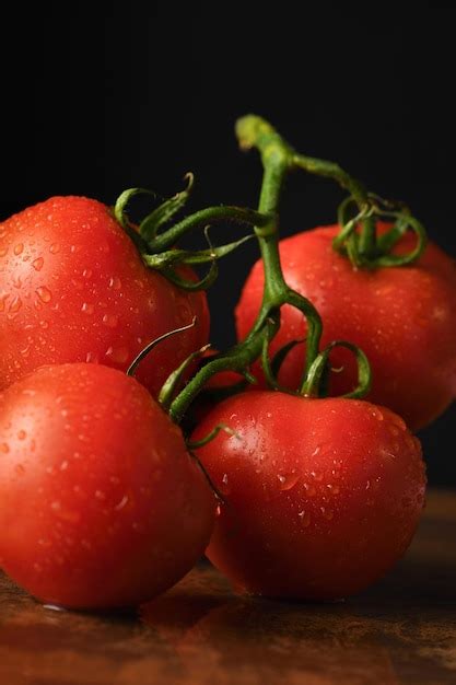 Premium Photo Fresh Ripe Red Tomatoes Branch