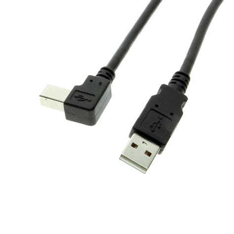 10ft Usb 20 High Speed Type A To B Right Angle Black Device Cable