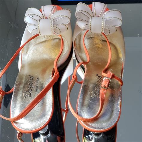 Dezario Shoes Orange Flower Cinderella Clear Heel Slingback Poshmark