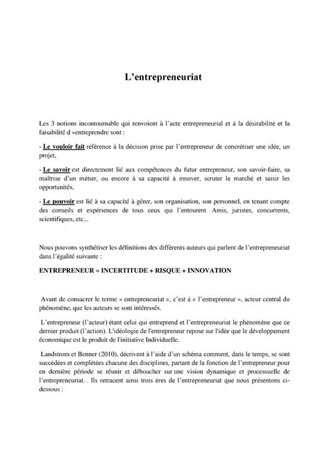 Lentrepreneuriat Lentrepreneuriat Lentrepreneuriat Les 3 Notions