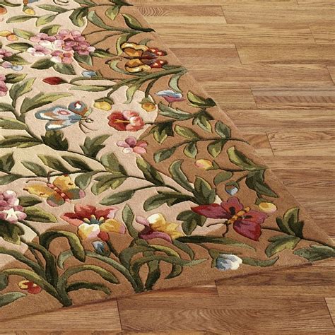 Athena Garden Butterfly Floral Wool Area Rugs Rugs Wool Area Rugs