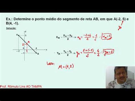 Geometria Anal Tica Aula Ponto M Dio De Um Segmento De Reta Youtube