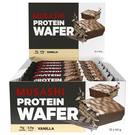 Musashi Protein Wafer 12 X 40g Bars Vanilla Flavour Discount Chemist