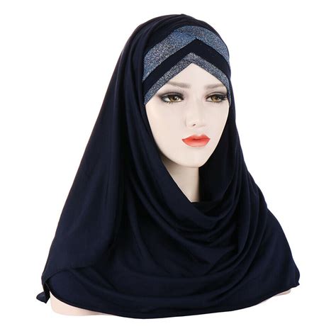 Hijab Instant Women Scarf Amira Shawl Pull On Muslim Turban Prayer