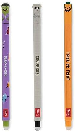 Legami Set Of 3 Halloween Erasable Gel Pens Ball On The End For