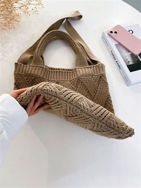 Vintage Crochet Handbag Women S Knitted Shoulder Bag Large Capacity