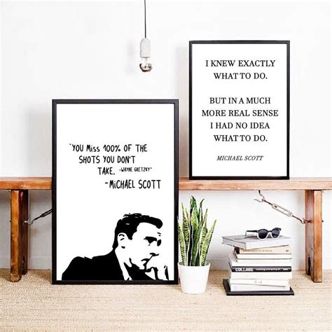 Michael Scott Quotes Canvas Poster Minimalist Office Tv Show Wall Art ...