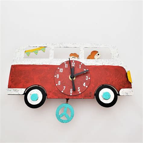 Vw Bus Clock From Colombia Fun Loving Wall Clock