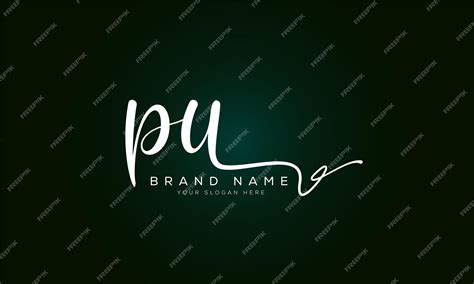 Premium Vector | Pu p u initial letter handwriting and signature logo ...