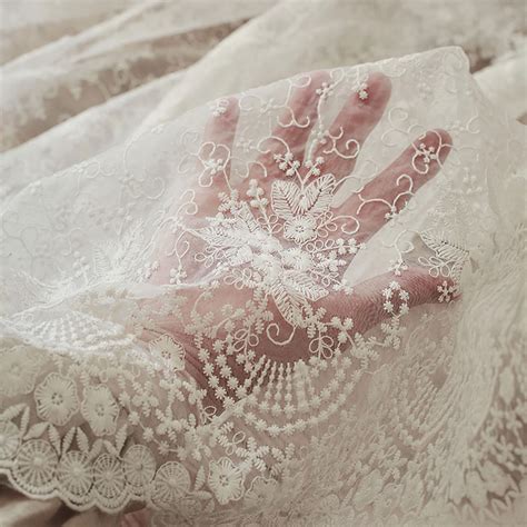 Delicate Embroidery Floral Lace By The Yard Wedding Gown Etsy