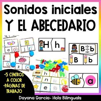 Initial Sounds And Alphabet Spanish Centers Sonidos Iniciales Tpt