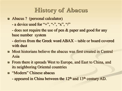 PPT - History of Abacus PowerPoint Presentation, free download - ID:708444