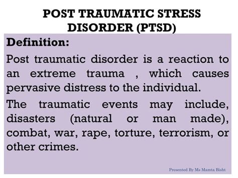 Trauma And Stress Related Disorders Ppt