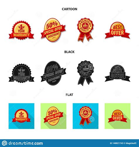 Vector Design Of Emblem And Badge Sign Collection Of Emblem And Sticker Stock Vector