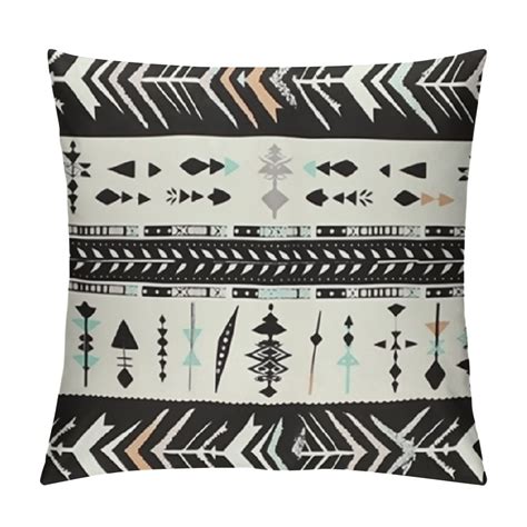 Ulloord Tribal Art Print Pillow Cover Single Pack Retro Aztec Western