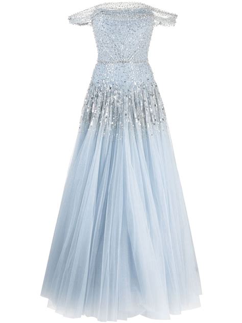 Jenny Packham Sirena Sequin Embellished Gown Farfetch