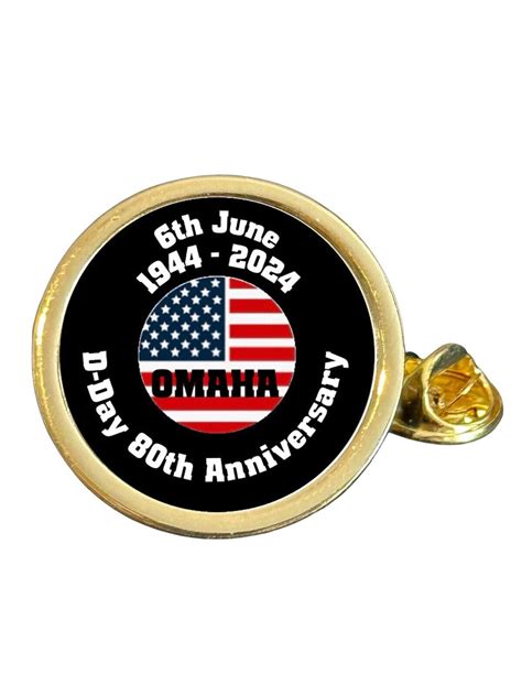 D Day 80th Anniversary “omaha” 1944 2024 Usa Gold Plated Lapel Pin Badge Emblems Ts Ltd