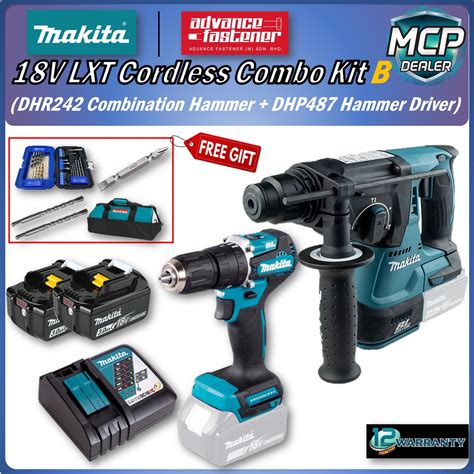 Makita V Cordless Combo Kit B Dhp Hammer Driver Drill Dhr