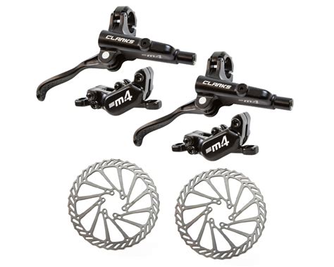 Clarks M4 Hydraulic Front Rear Disc Brake Set With Rotors Merlin Cycles