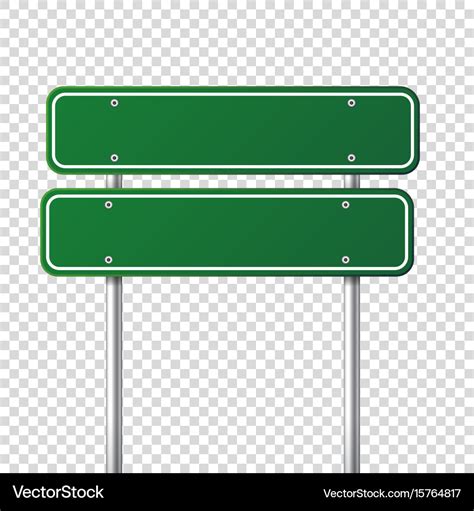 Road Green Traffic Sign Blank Board With Place Vector Image