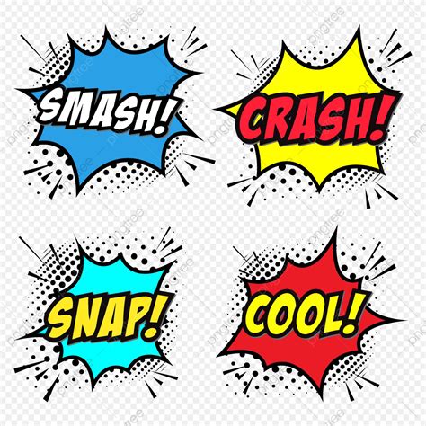 Comic Burst Clipart Vector Comic Burst Vector Text Image Set Comic