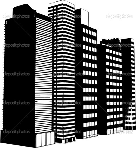 Silueta De Edificios Vector Gráfico Vectorial © Kjpargeter Imagen