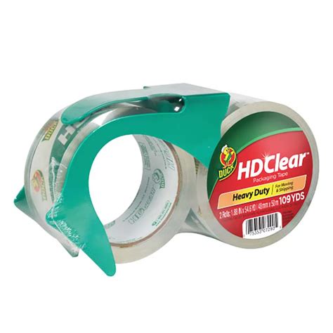 Duck Hd Clear Heavy Duty Packing Tape With Dispenser Shop Adhesives