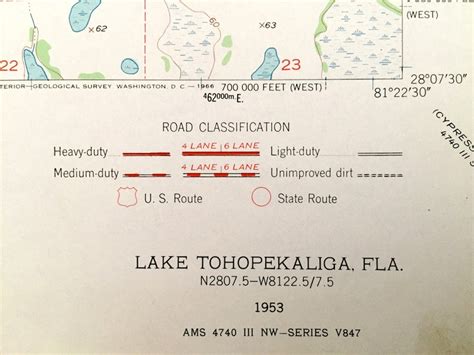 Antique Lake Tohopekaliga Florida Us Geological Survey Etsy