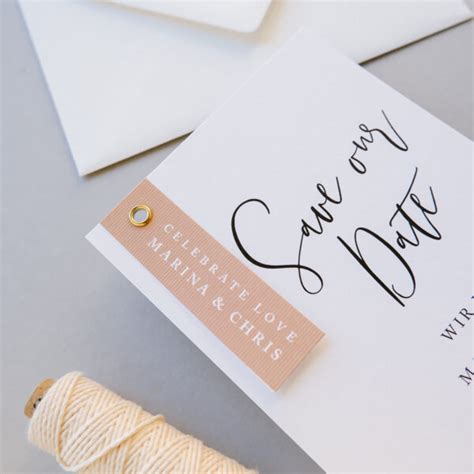 Elegant Schlichte Save The Date Karte Nature Love Farbgold