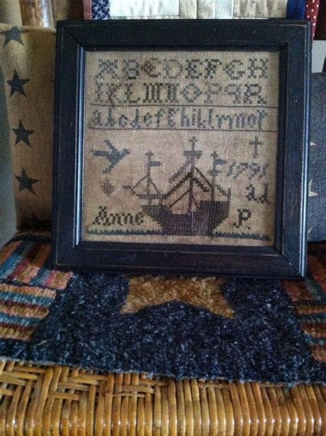 PRIMITIVE SAMPLER STITCHERY CROSS STITCH ORIGINAL BRIDGETT SWINDLE ...