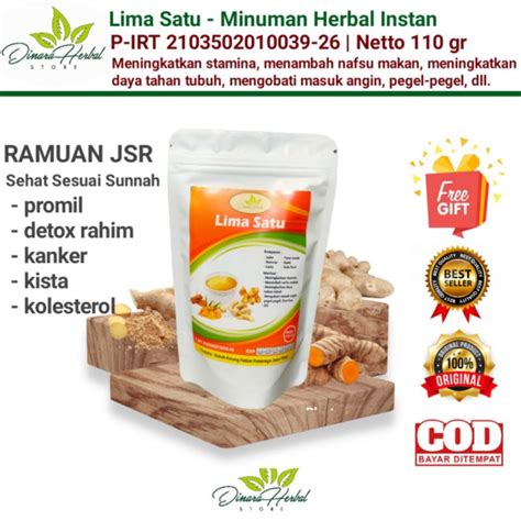 Jual 110 Gr Minuman Herbal Lima Satu Bubuk Kunyit Jahe Kencur