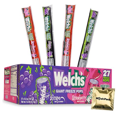 Buy Welch's Soda Giant Freeze Pops, 5.5 Ounce Jumbo Ice Pops, Bulk Variety Soda Flavor Fun Size ...