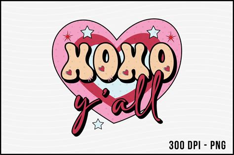 Xoxo Yall Retro Valentine Sublimation Graphic By Beecraftr