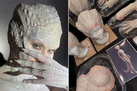 Kim Kardashian Heads To The Swamp In Intricate Albino Alligator Costume