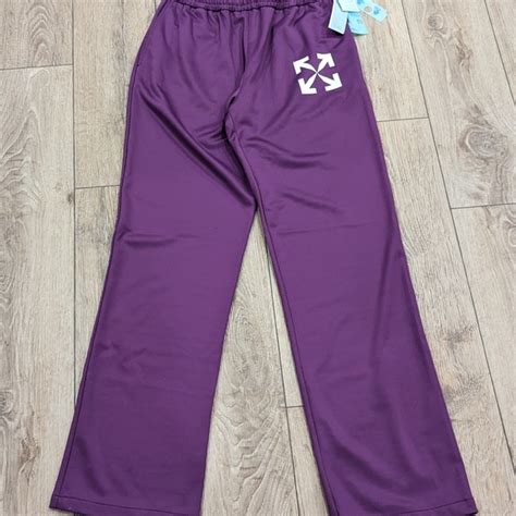 Off White Pants Mens Offwhite Arrow Logo Track Pants Purple Medium