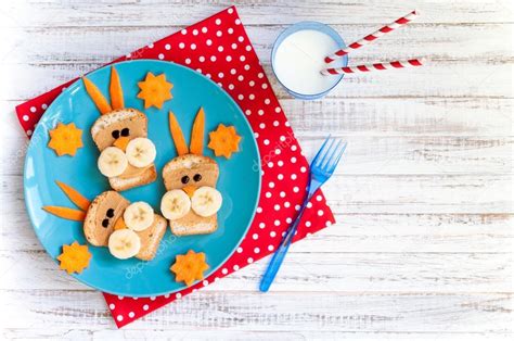 Desayuno Para Ni Os Con S Ndwiches Y Leche Sandwiches Divertidos Para