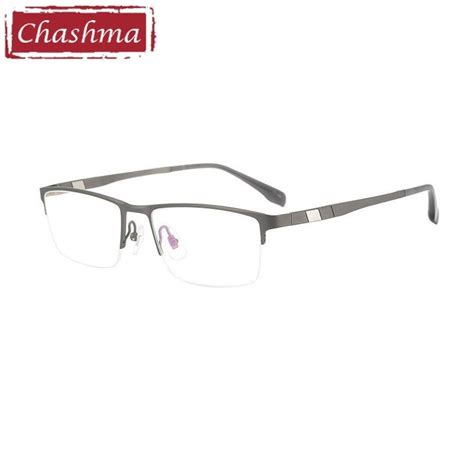 Chashma Ottica Men S Semi Rim Square Titanium Eyeglasses