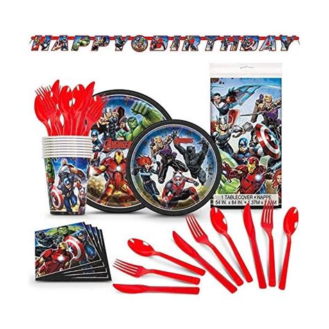 PANTIDE 54 Pack Superhero Party Supplies Kit-Superhero Birthday Garland Banner, Latex Balloons ...