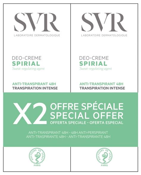 Spirial crème déodorant anti transpirant SVR contre la transpiration