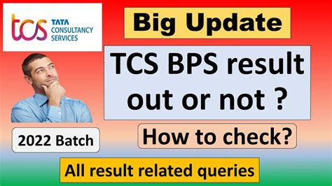 TCS BPS 2022 Exam Result Update TCS Smart Hiring Result Update