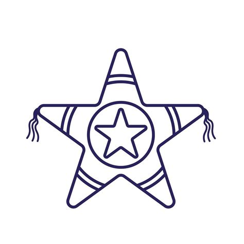 diseño de vector de icono de estilo de línea de piñata estrella