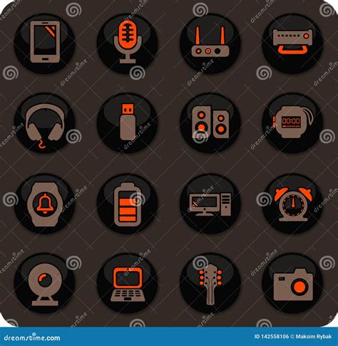 Iconos De Los Aparatos Electrodom sticos Fijados Ilustración del Vector